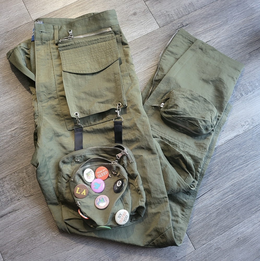 Lifted Anchors Olive Parachute Mens Pants Size medium